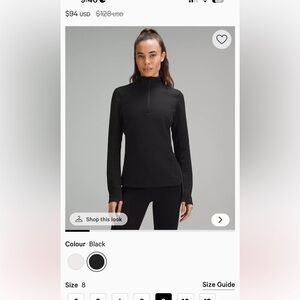 Lululemon Waffle-Knit Half-Zip Long-Sleeve Shirt like new size 6